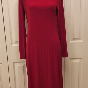 Norma Kamali Elegant Red Long Sleeve Dress M/L